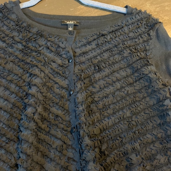 Talbots 3/4 sleeve ruffle sweater. Worn once - Picture 3 of 4